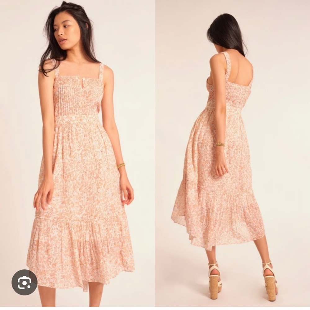 LoveShackFancy Pale Pink Floral Midi Dress - Picture 5 of 7